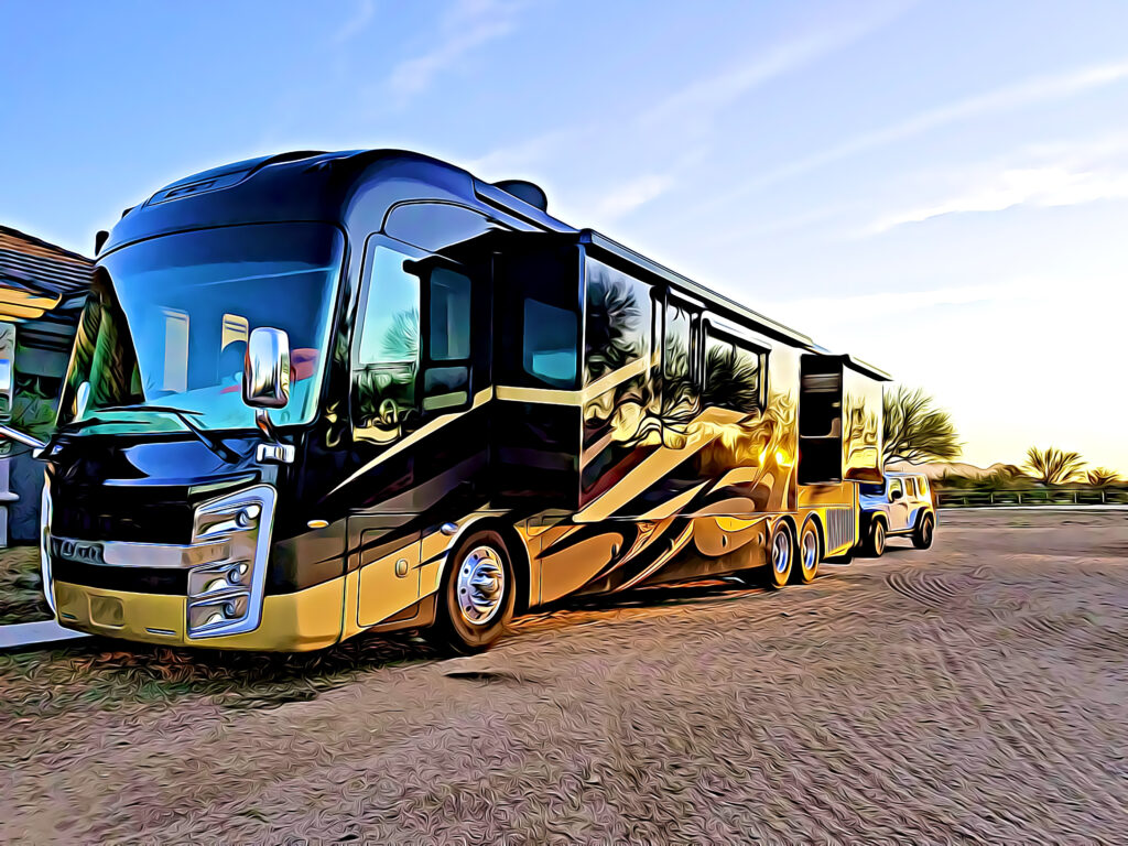luxury motorhome, feature image for RV investment 