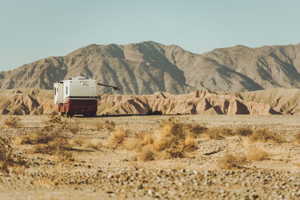 RV boondocking in the desert