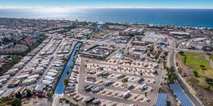 Aerial view of Oceanside RV Resort