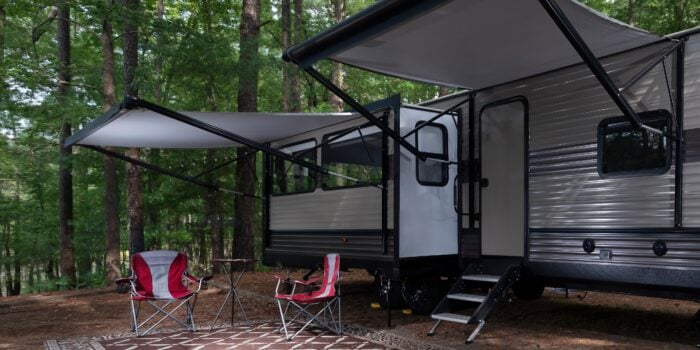 RV campsite setup