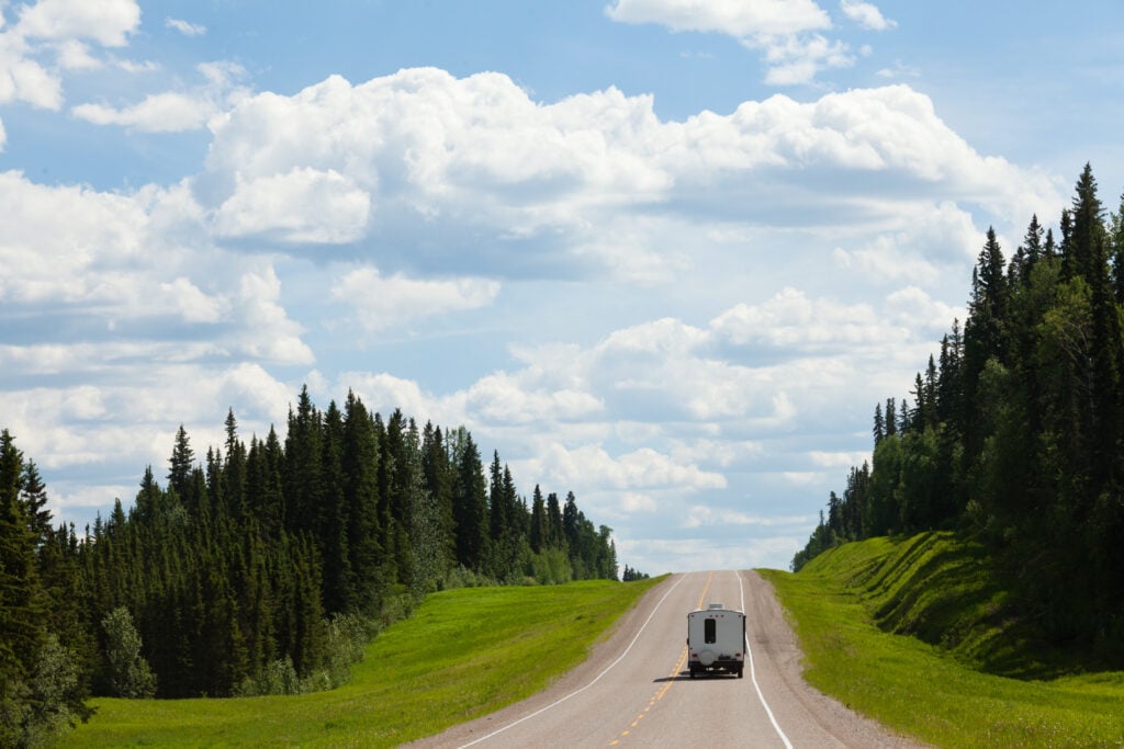 RV driving in western Canada