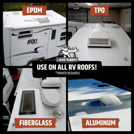 4 panel comparison of various new rv roof types.