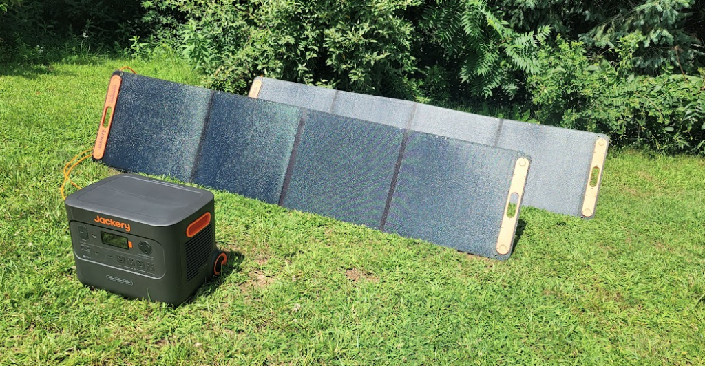 Two SolarSaga 200W Panels Hooked to the Jackery 2000 Plus Solar Generator 
