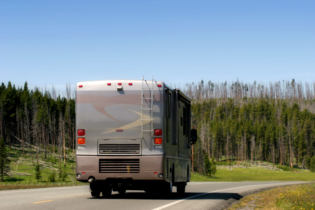 RV with CampScanner on road