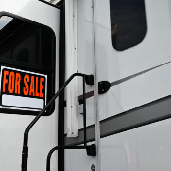 for sale sign in window, sell your RV