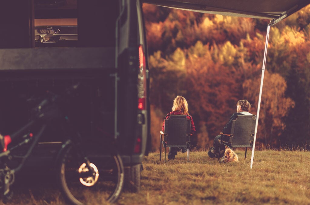 RV in the fall, image for wind protection