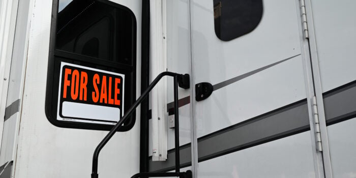 for sale sign, image for buying an RV privately