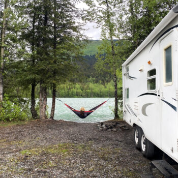 hammock in RV campsite, image for RV reservations