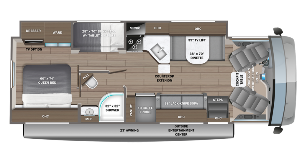 2024 Jayco Alante 29F Floor Plan (Image: Jayco)