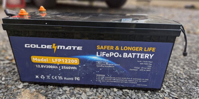 GoldenMate 200ah lithium iron phosphate battery.