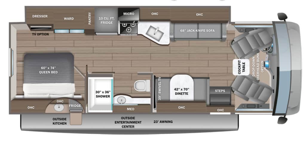Entegra Vision 29S floor plan (Image: Entegra Coach)