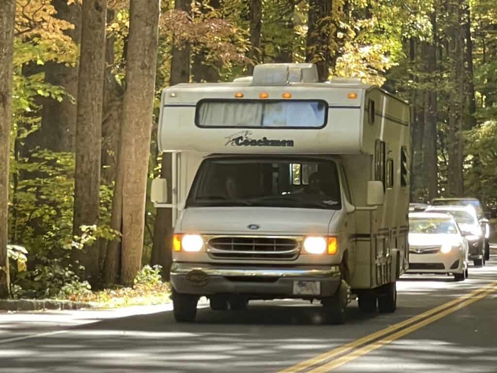 a class C RV traveling at highway speeds